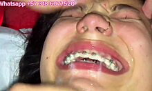 Latina, ki sesa mucka, je prekrita s spermo v domačem videu