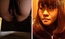 Красивая киска азиатских подростков покрывается мочой на камеру туалета